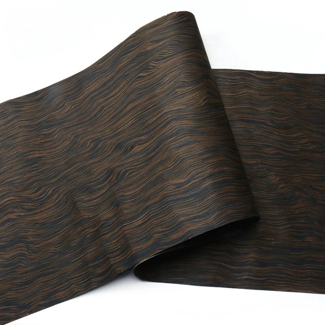 Placage en bois à motif de racine d'ébène 58x250cm, avec Grain incurvé, pour la conception de Surfac