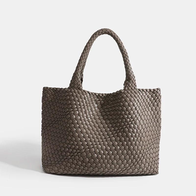 Sac fourre-tout tissé pour femmes, sac à main souple pliable à poignée supérieure, sac Hobo à la mod