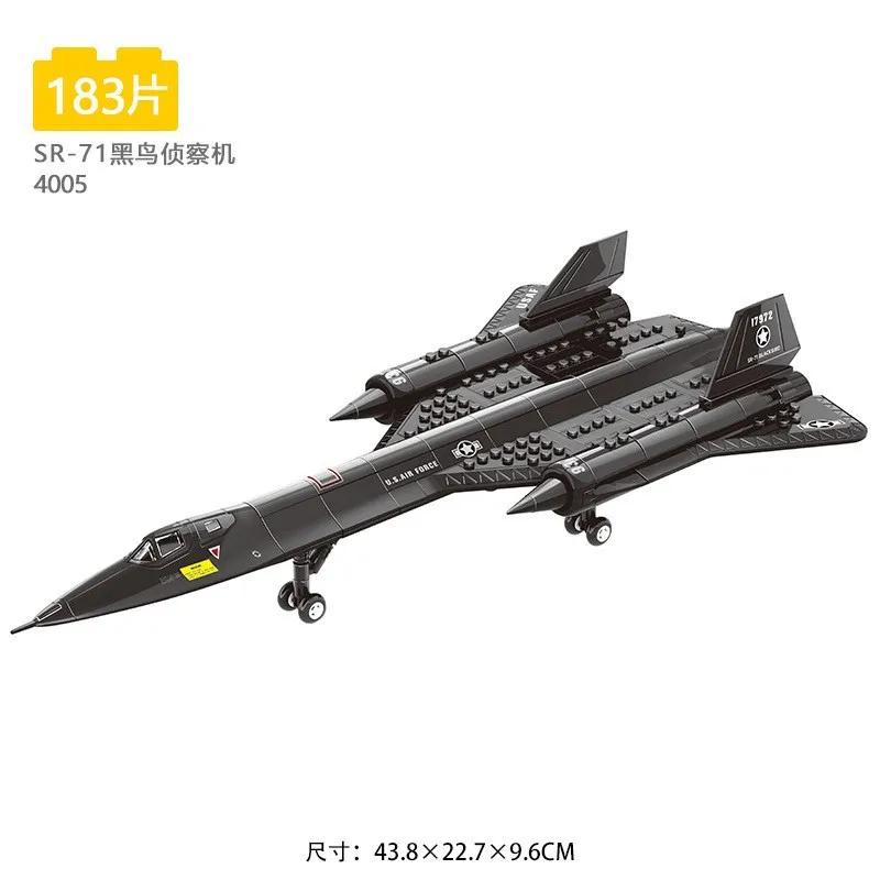 Blocs de construction d'espace d'avion de reconnaissance Blackbird militaire SR-71, jouet d'assembla