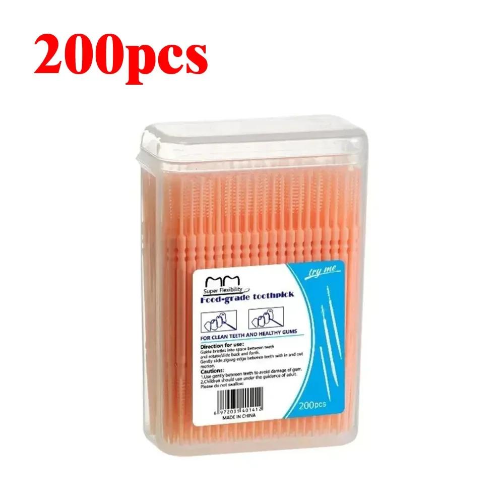 100/200/400/1000 pièces brosse à cure-dents en boîte cure-dents en plastique jetable ménage brosse i