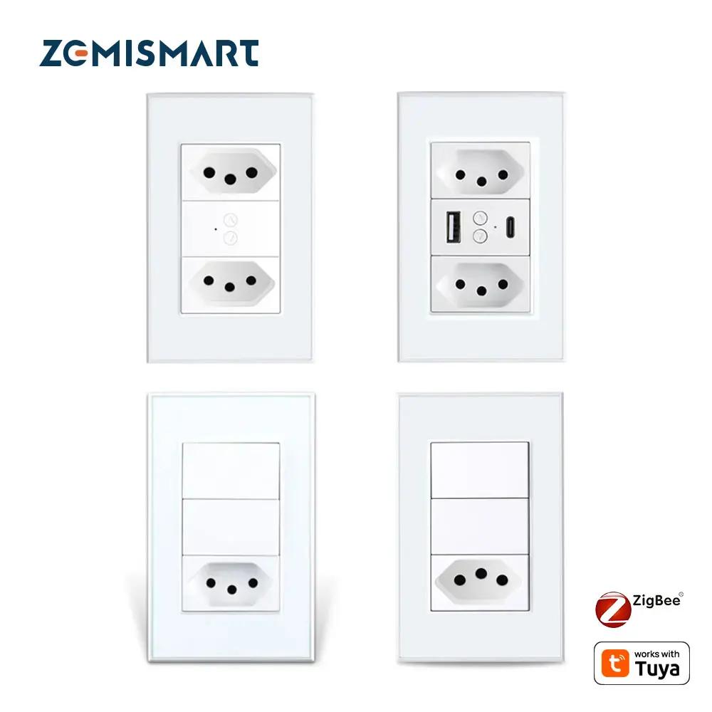 Zemismart Zigbee prise brésilienne intelligente 10A 20A prises fonctionnent avec l'application Tuya