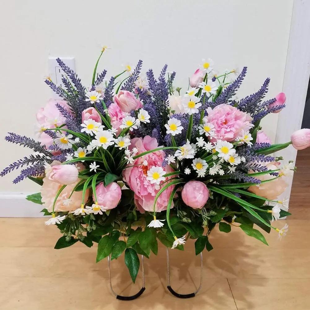 Fleurs de marguerites artificielles pour l'extérieur, fausses plantes à feuillage résistantes aux UV