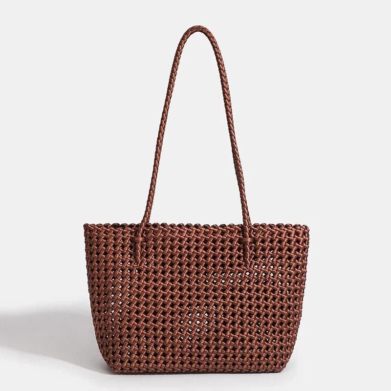 Sac seau en Nylon pour femmes, sac à main à bandoulière tissé, fourre-tout de luxe de styliste, tail