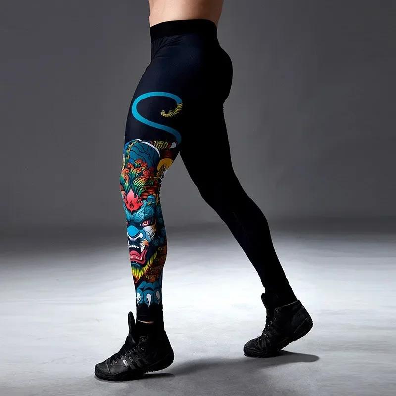 Collants de course longs Dean M pour hommes - Pantalons polyvalents randonnée, fitness, football