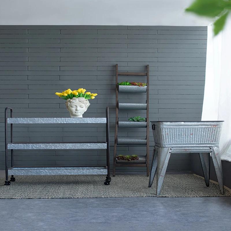 Étagère Galvanisée à 3 Niveaux, 35x12.5x40 Pouces
