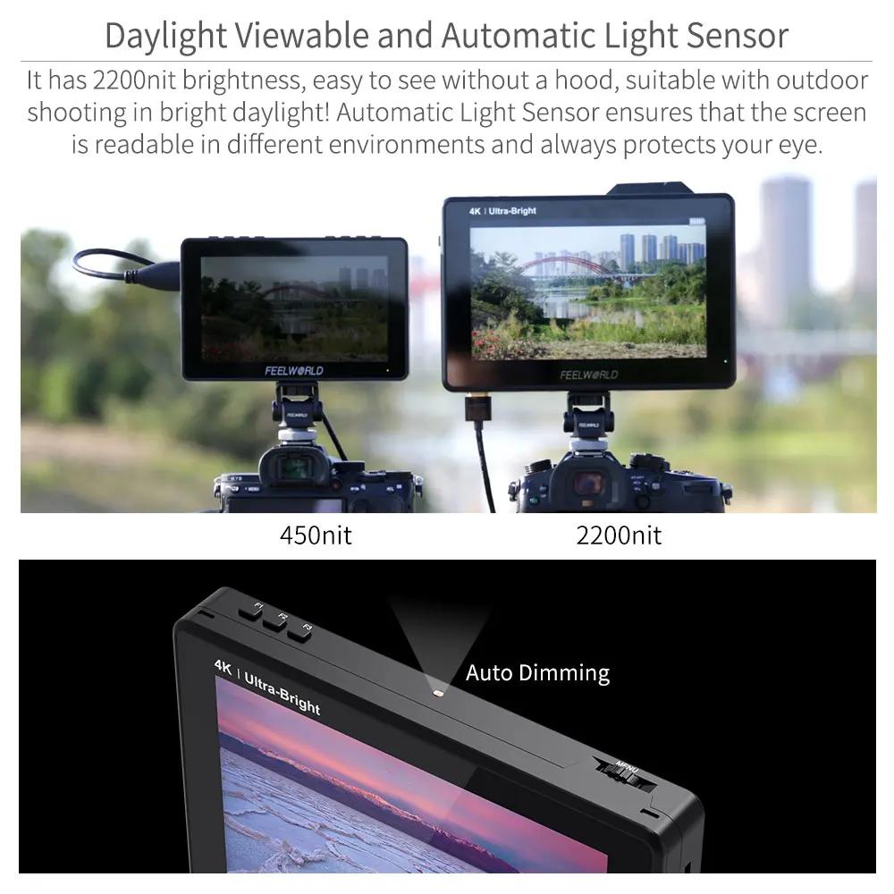 FEELWORLD – moniteur de champ LUT7S PRO pour caméra DSLR 7 pouces, 2200nits, écran tactile LUT 3D Ul