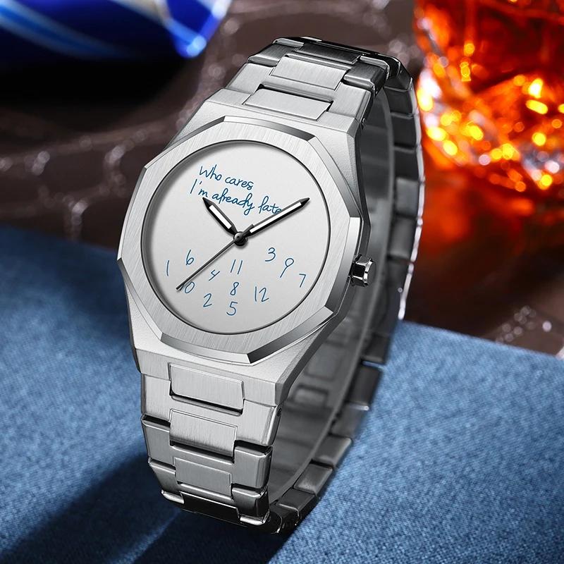 Mode luxueux exquis élégant montre pour hommes classique affaires décontracté arabe numérique bande