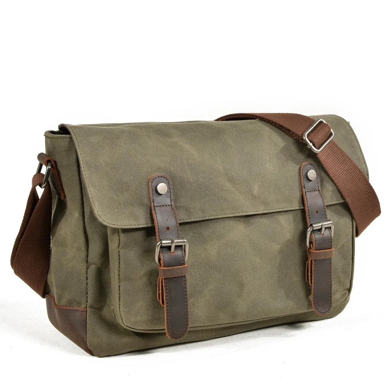 Vintage hommes en plein air décontracté sac à bandoulière toile unique épaule sac à bandoulière homm