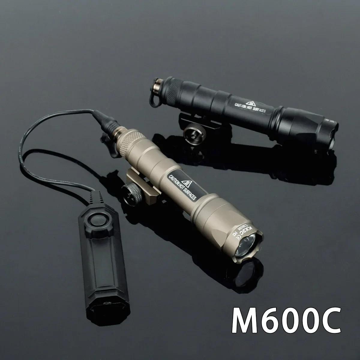 Lampe torche tactique puissante Surefir M600 M300 Airsoft avec double interrupteur à pression, rail