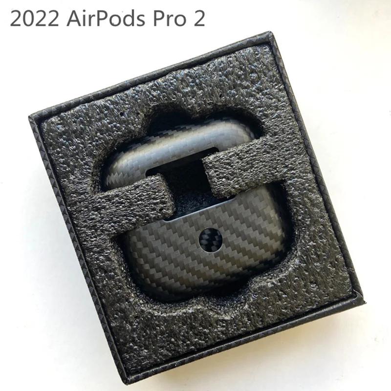 Étui pour écouteurs en Fiber de carbone véritable pour Apple AirPods Pro 2 (2022) écouteurs en Fiber