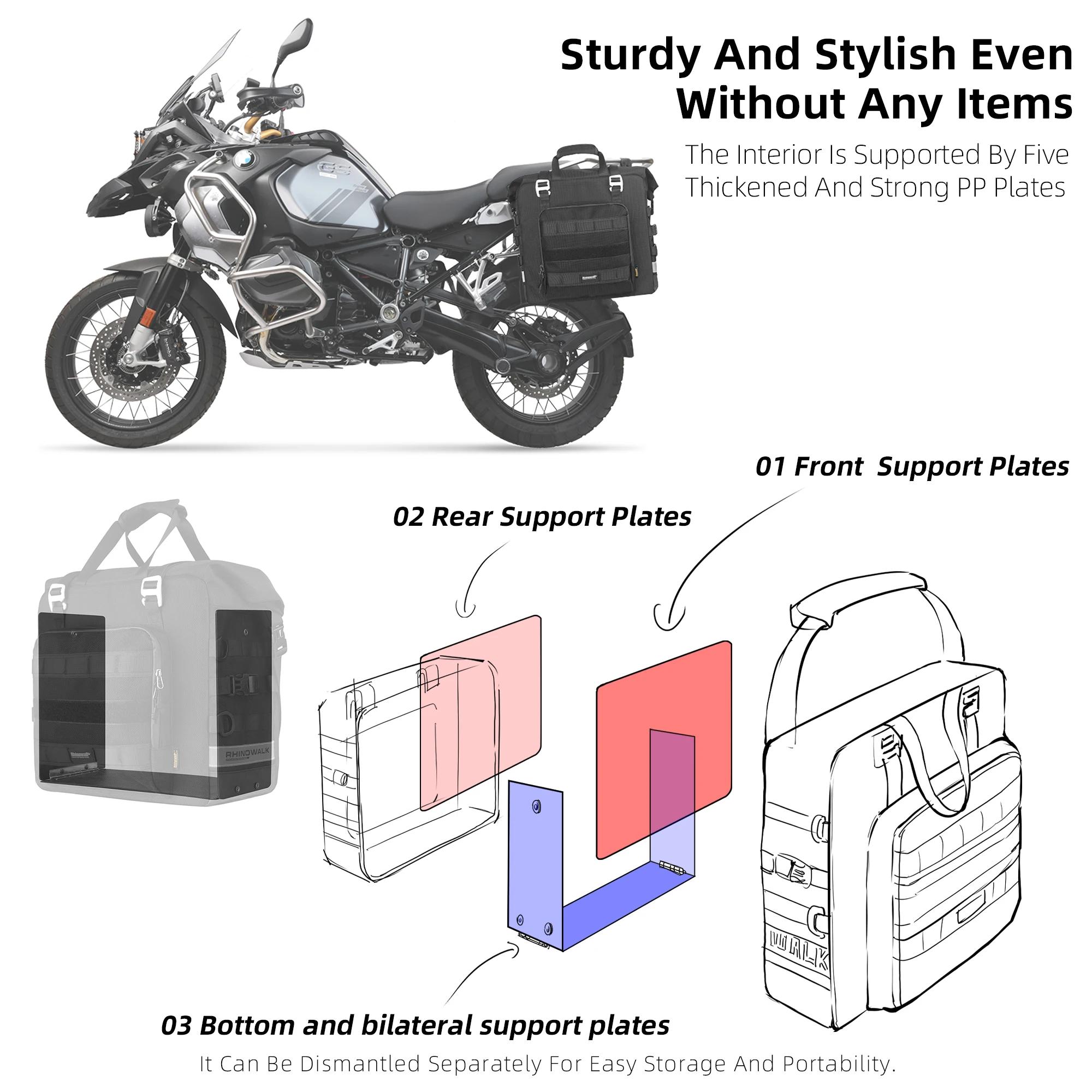 Bal inowalk-Sac Latéral Étanche pour Moto, Sacoche Extensible à Dégagement Rapide, Cube 3D, Moteur,