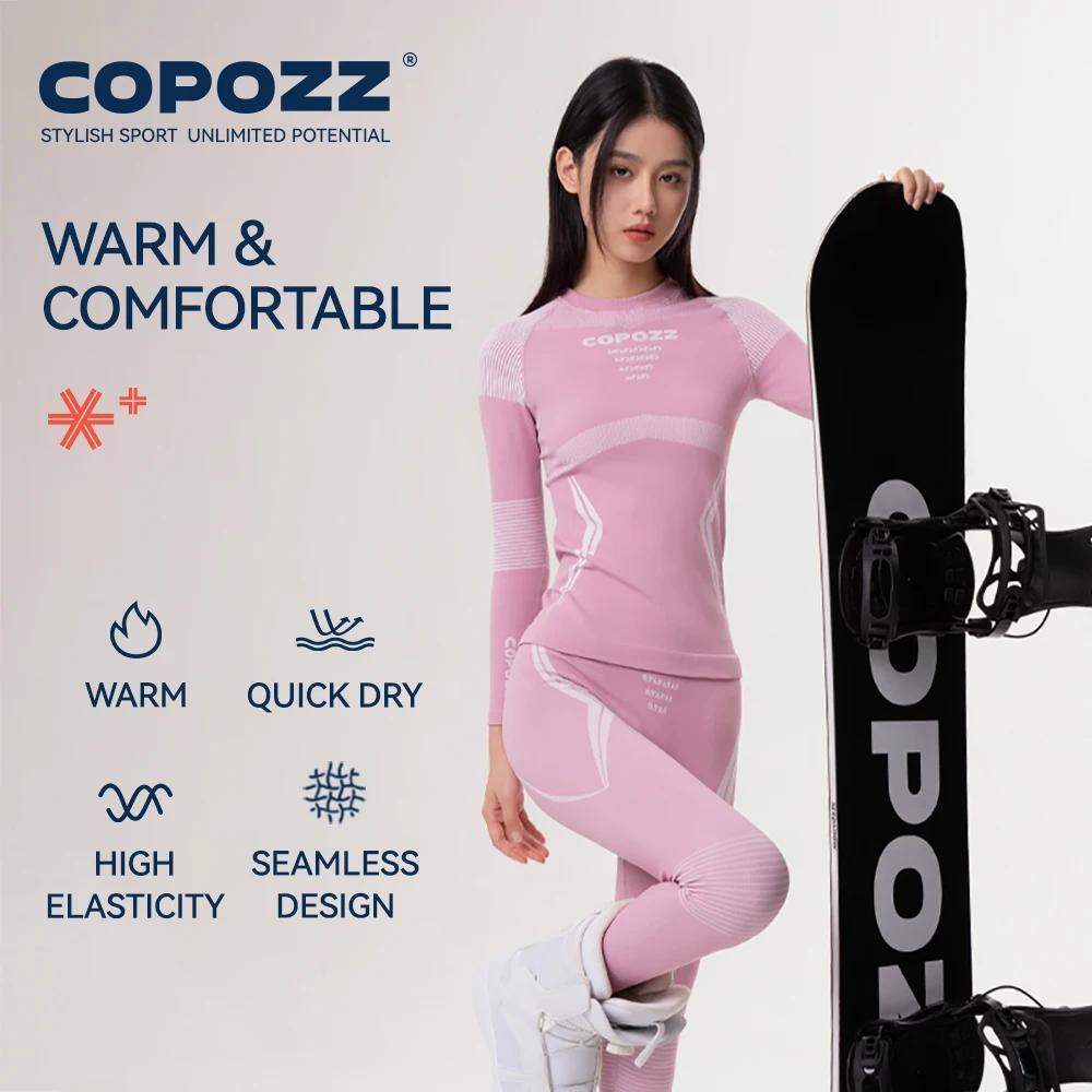 COPOZZ hiver Ski sous-vêtement thermique ensembles hommes femmes anti-transpiration respirant séchag