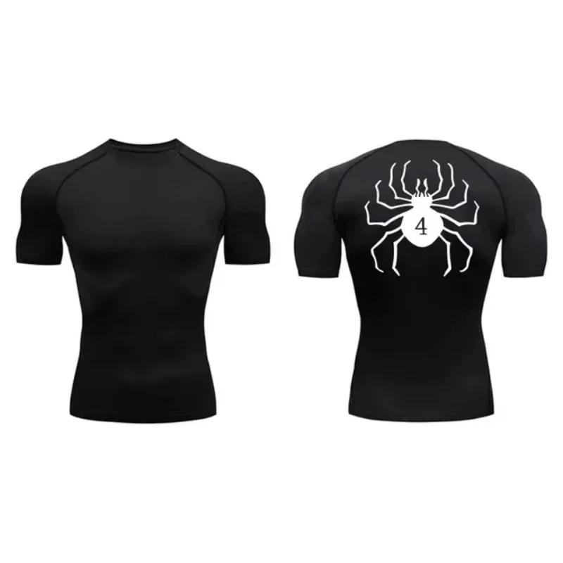 Anime Hunter x Hunter GYM Compression t-shirts course Fitness serré vêtements de Sport à manches cou