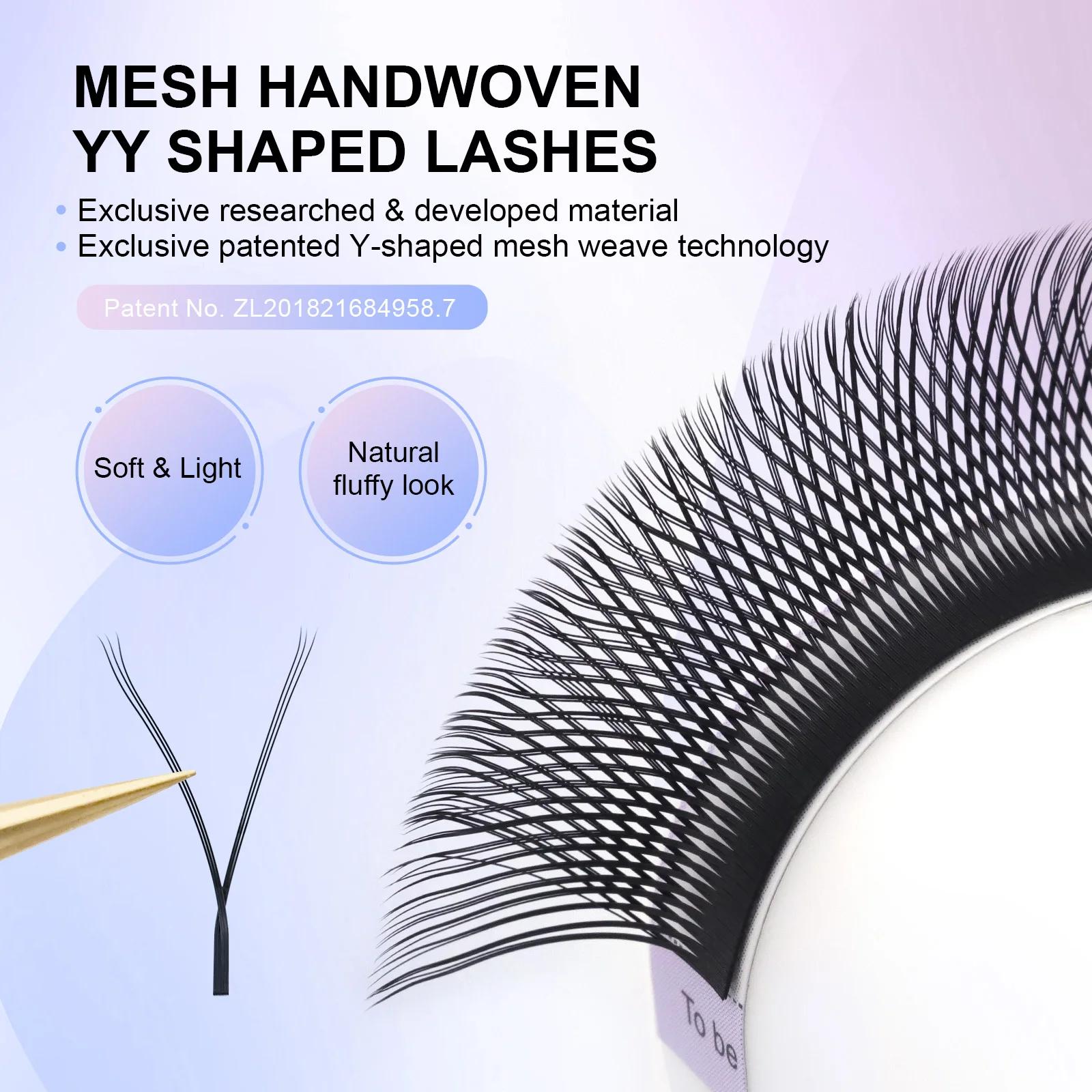 NAGARAKU YY forme Double/trois pointes fendues Triple haut entrelacé racine Extensions de cils cils