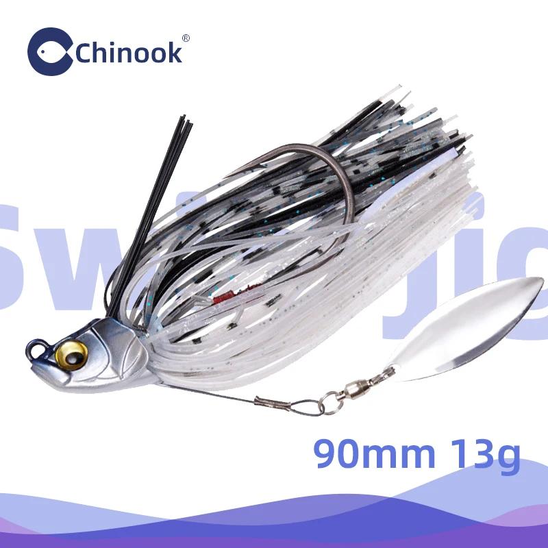 1 pièce 13g Jig métallique pour la pêche au bar, avec jupe en silicone, type Chatterbait, Spinnerbai