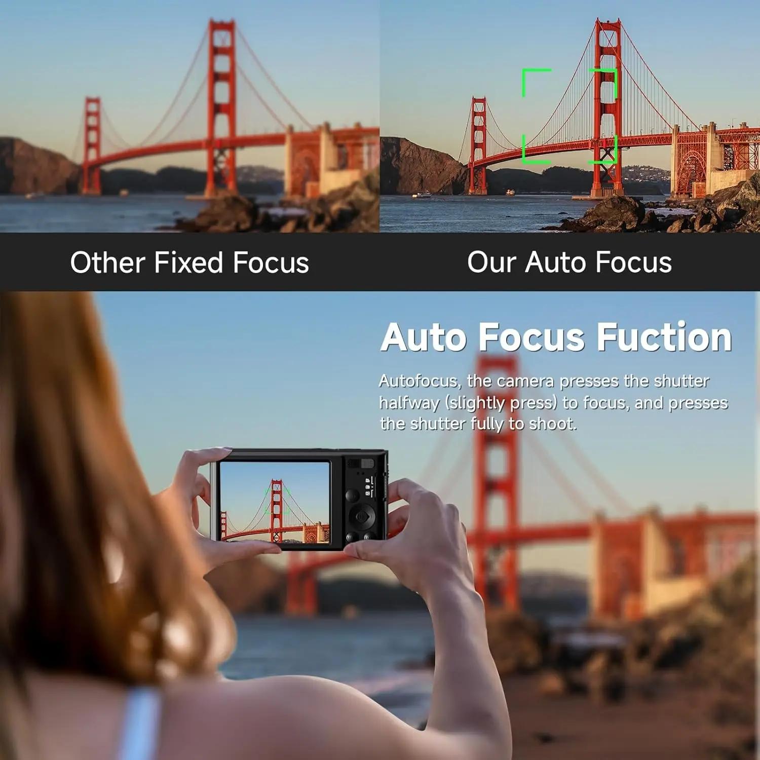 Appareil photo numérique 4K pour la photographie, n'aime numérique 16X, appareil photo compact pour