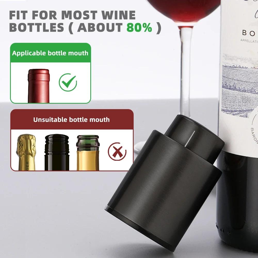Bouchon de bouteille de vin sous vide, 1/2 pièces, bouchon de stockage scellé, bouchon de vin à mémo