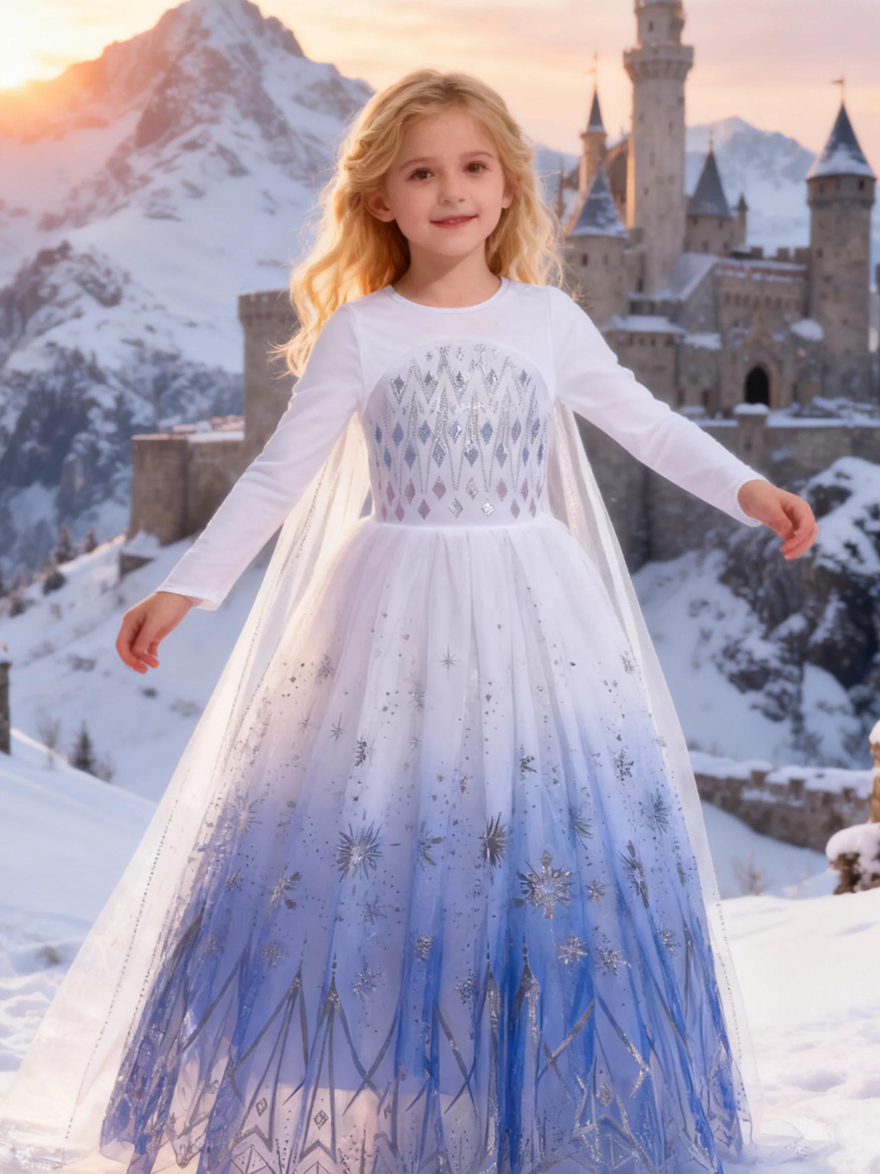 Elsa Anna enfant princesse filles robe Rapunzal enfants Cosplay Halloween robes enfants Costume robe