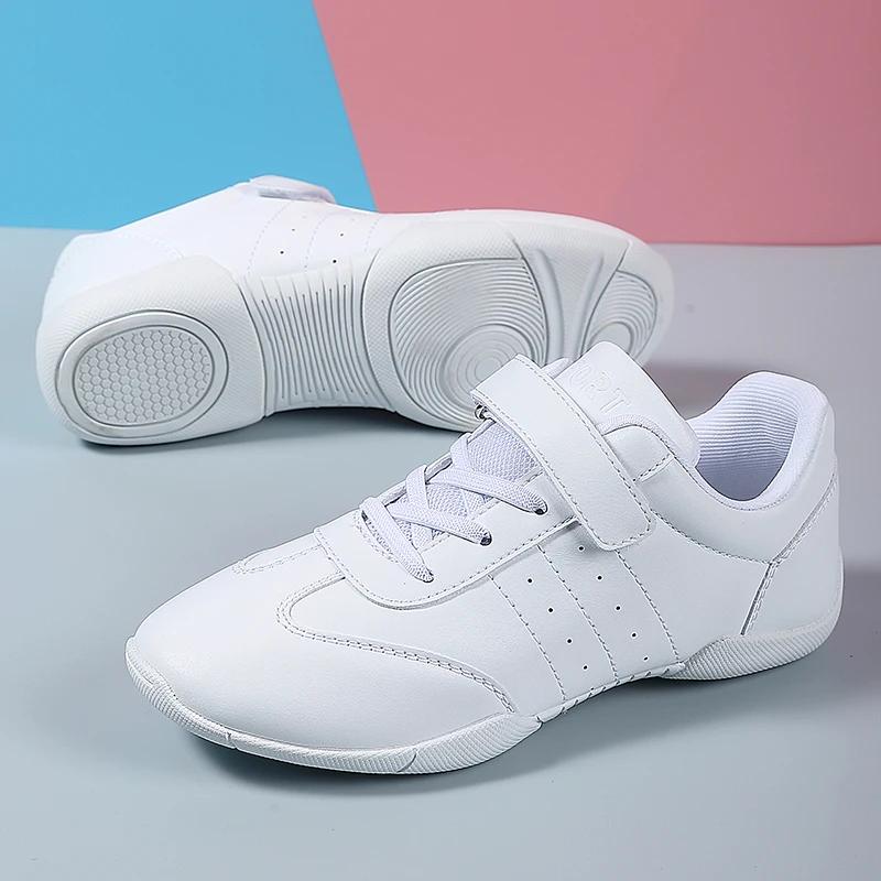 Chaussures de danse blanches pour cheerleading, pour tout-petits, jeunes filles, antidérapantes, bas