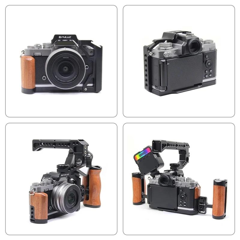 PULUZ-Caméra vidéo pour Nikon ZDavid, poignée en bois, stabilisateur en métal, en alliage d'aluminiu