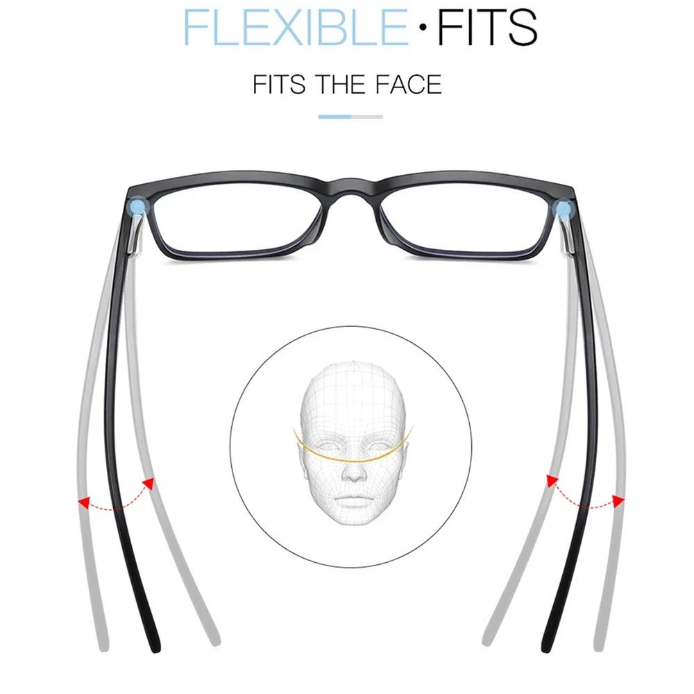 VIVIBEE 2026 Lunettes anti-lumière bleue carrées pour hommes, monture légère TR90, lunettes anti-ray