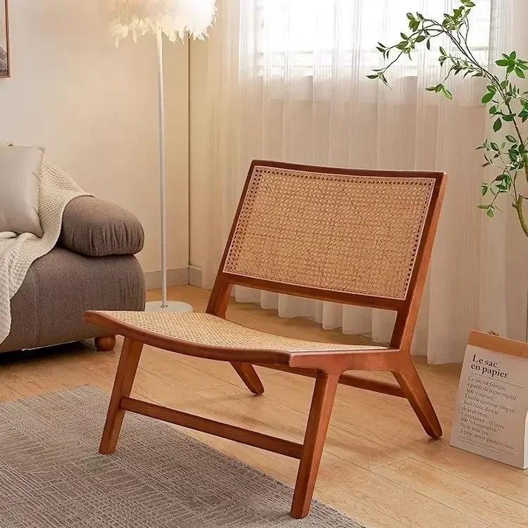 Chaise en bois massif, rotin, inclinable, loisirs, maison, chez l'habitant, simple, paresseux, canap