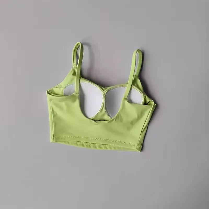 Soutien-gorge de sport push-up pour femmes - Coussinet fixe pour yoga, fitness et course respirant