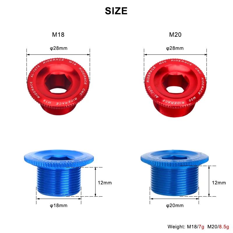 Boulon de fixation de bras de manivelle de vélo, écrou de pédalier en alliage d'aluminium, couvercle