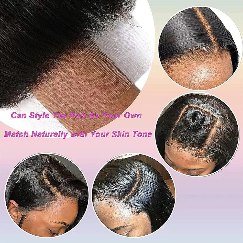 Extensions de cheveux naturels lisses avec Lace Closure, 4x4, 5x5, 6x6, 13x4, 13x6, Extensions front
