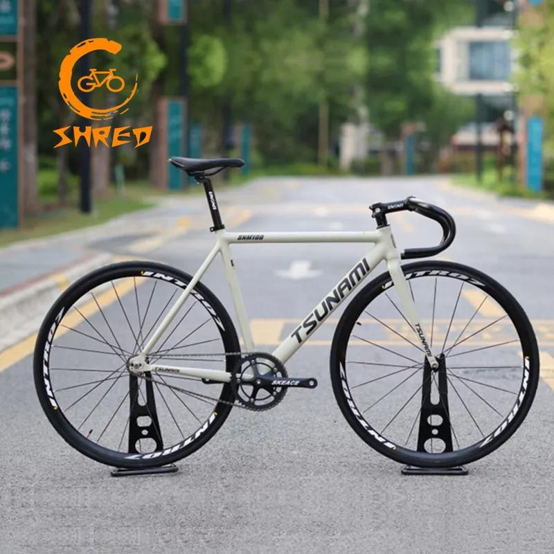 TSUNAMI-Vélo de Course SNM100 Fixie Partners, Vitesse Unique, Cadre en Aluminium 700C, Pièces de Cyc