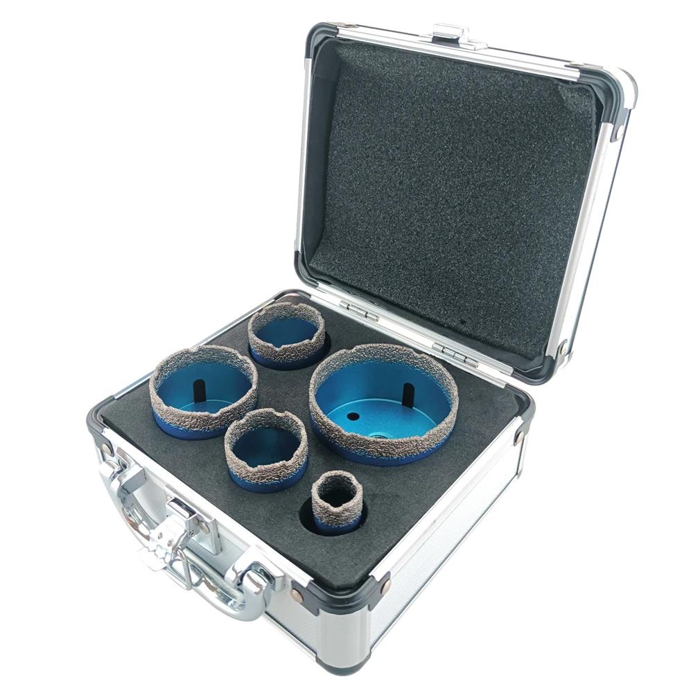 5 pièces perceuse à sec M14 fil brasage trou scie ensemble carreaux de porcelaine couronnes granit m
