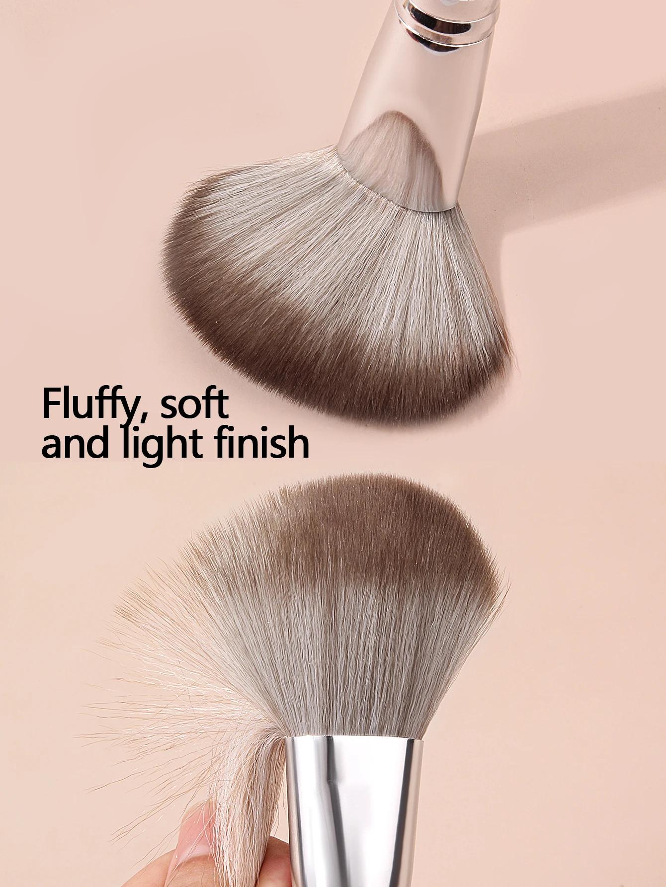 1 pièces de haute qualité moelleux doux grand pinceau à poudre poudre fard à joues brosse de réparat