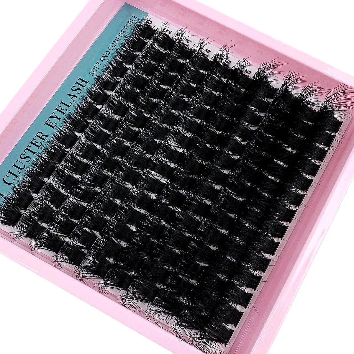 60D-200D 8D moelleux bricolage Cluster cils-10-20mm longueur mixte Extension de cils 0.07mm D Curl c