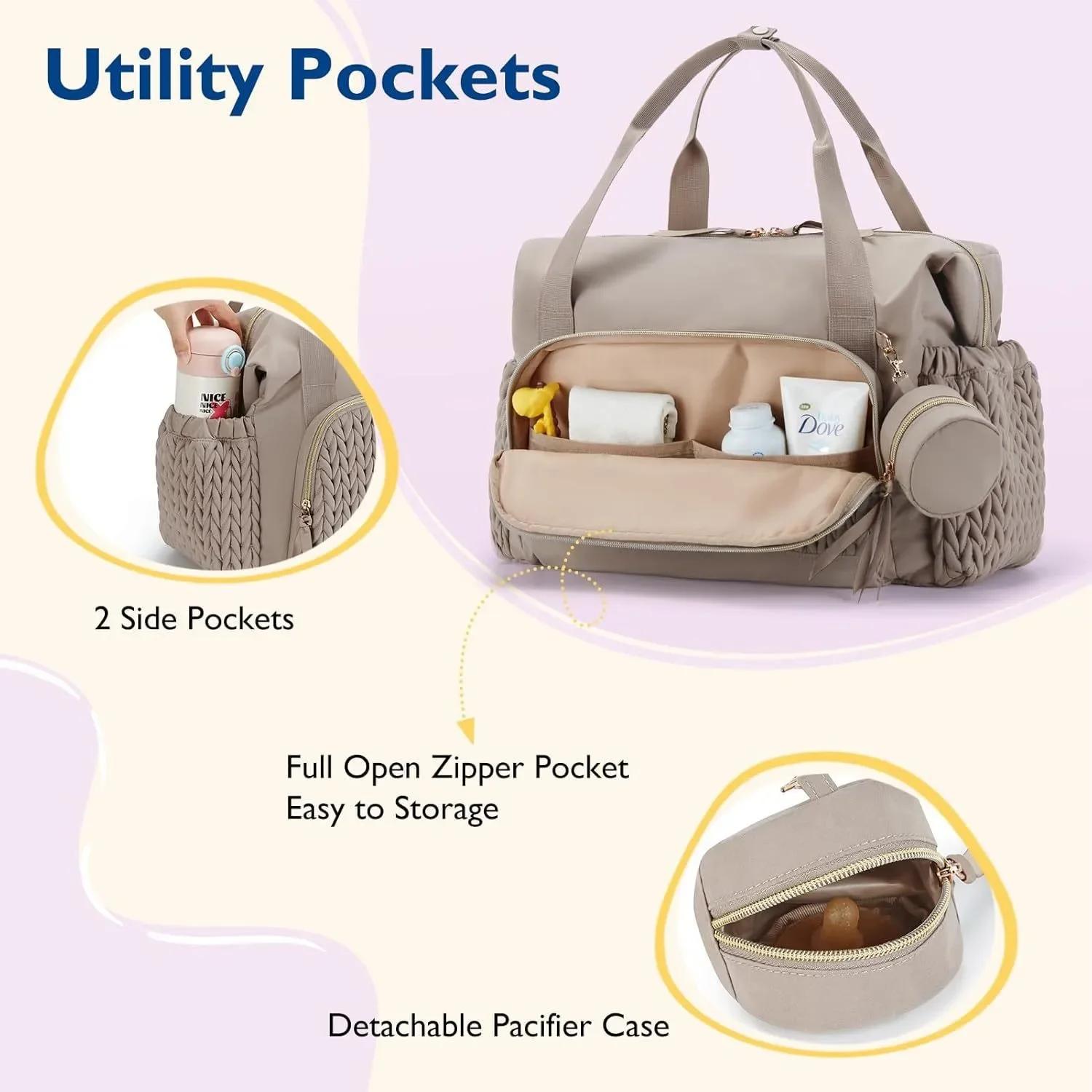 Sac à couches pour maman, organisateur de grande capacité pour bébé, sacs suspendus pour poussette,