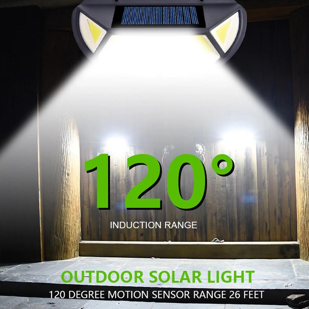 Applique Murale LED à Quatre Faces avec Capteur de Corps, Idéal pour un Jardin, 122COB