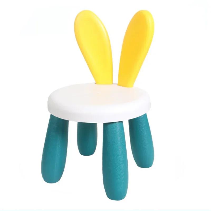 Adorable lapin maternelle enfants chaise en plastique épaissi pied de lit meubles antidérapants enfa