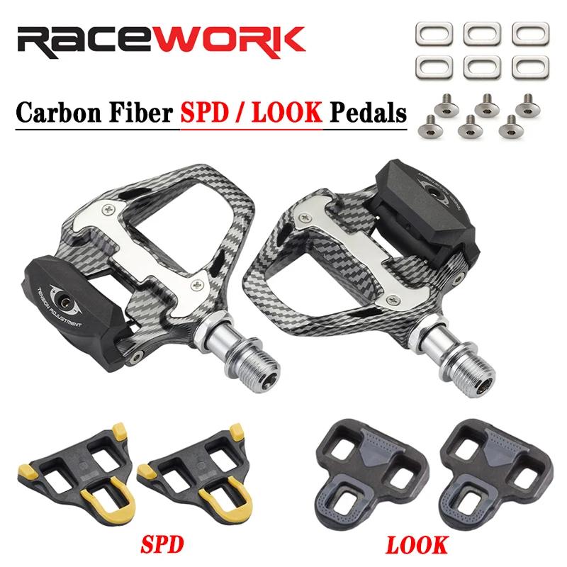 RACEasy-Pédale de vélo de course texturée en fibre de carbone, ultra-légère, éventuelles D, Keo, aut