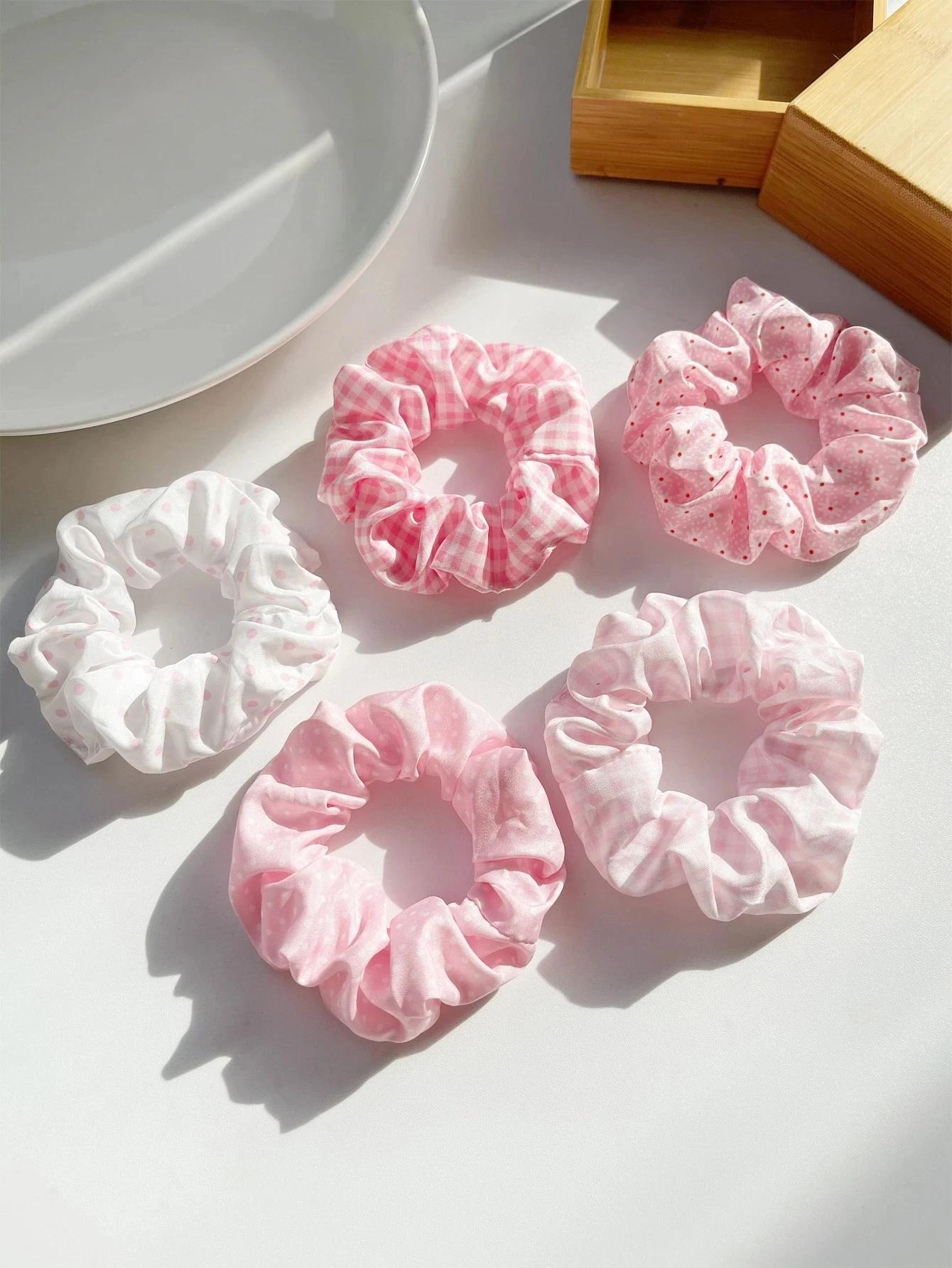 Chouchous imprimés à pois, 5 pièces, chouchous élégants, attaches pour cheveux
