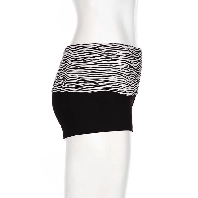 SUCHCUTE décontracté imprimé zèbre élastique Shorts femme maigre taille basse Mini court Y2K Harajuk