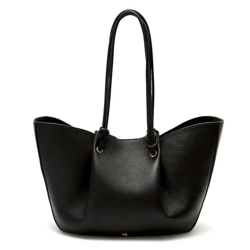 Sac fourre-tout pour femme PG, couleur unie, cuir souple, style extrêmement simple, sensation de dét