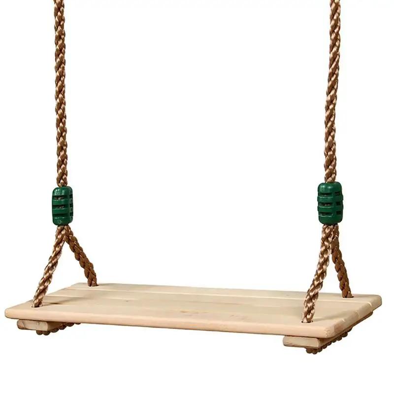 Balançoire en bois Anti-Corrosion de haute qualité à quatre planches polies, balançoire en bois past