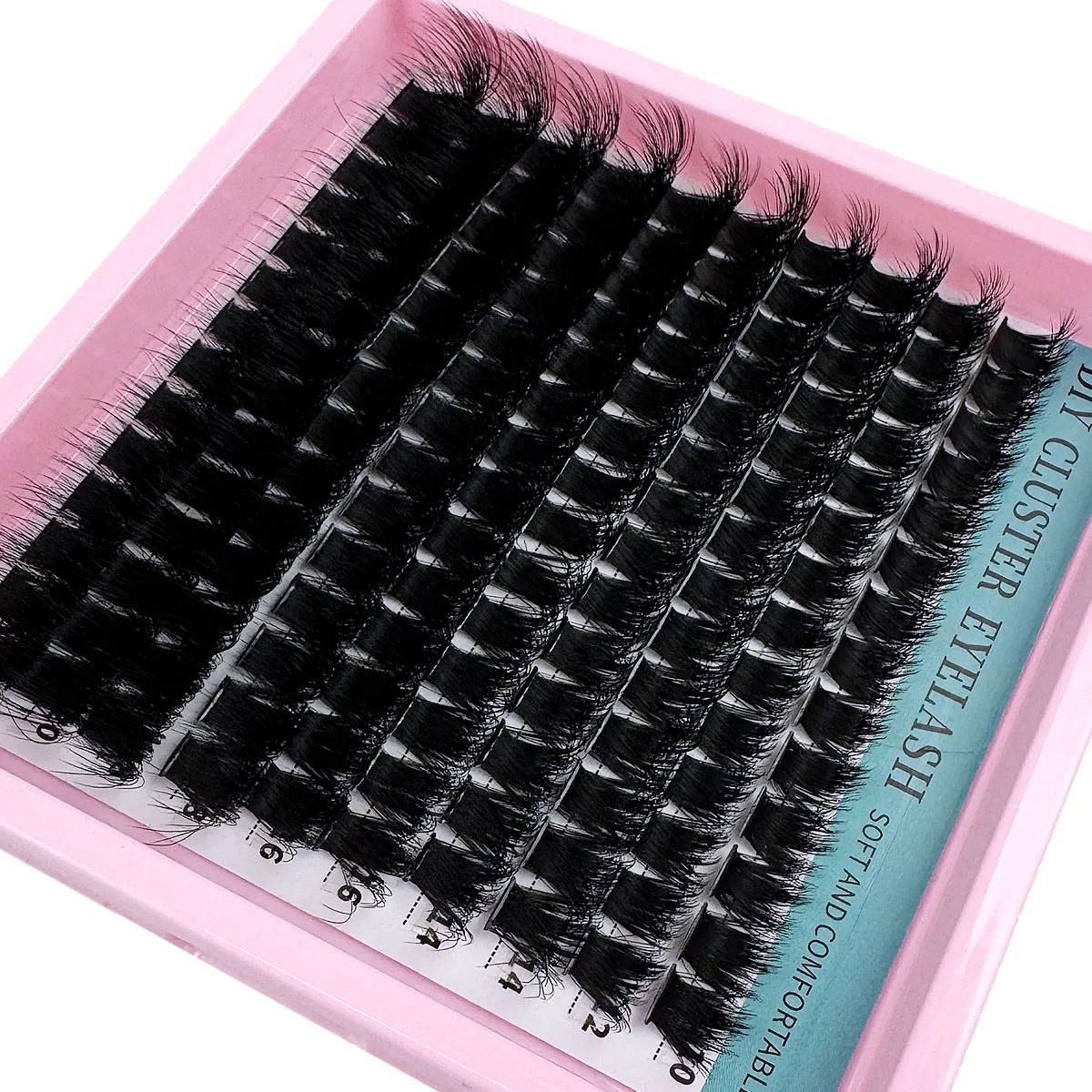 60D-200D 8D moelleux bricolage Cluster cils-10-20mm longueur mixte Extension de cils 0.07mm D Curl c