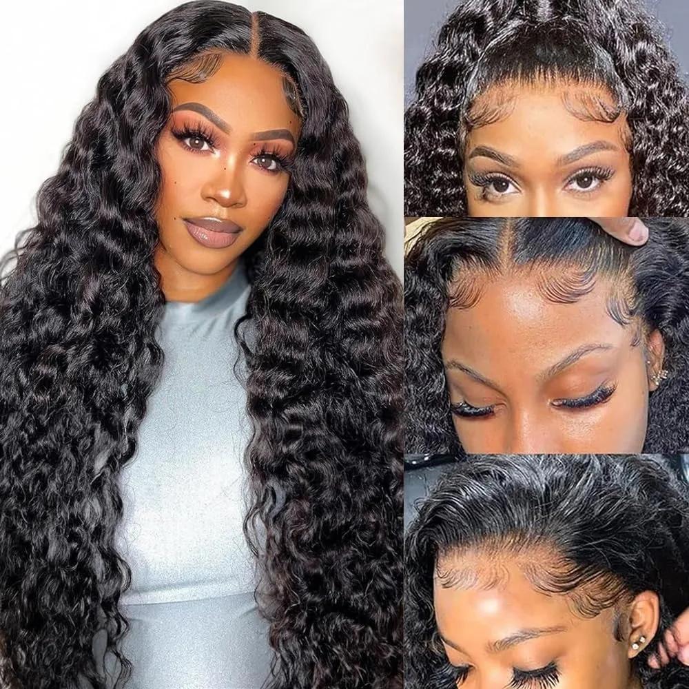 Perruques Lace Front HD 13x6 de 40-44 pouces en cheveux humains pour femmes, densité 200%, perruque