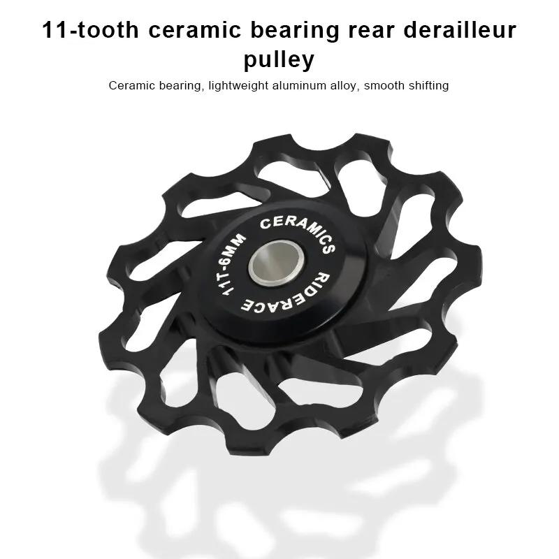 RIDERACE-Poulie de dérailleur arrière en céramique, roulement de guidage 11T, poulie jockey pour vél