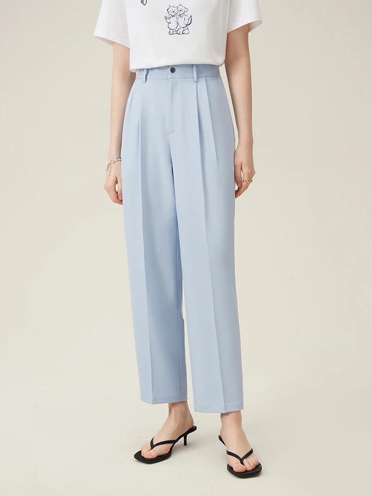 FSLE-Pantalon d'été taille haute pour femme, coupe courte, style décontracté, amincissant, fuselé, b