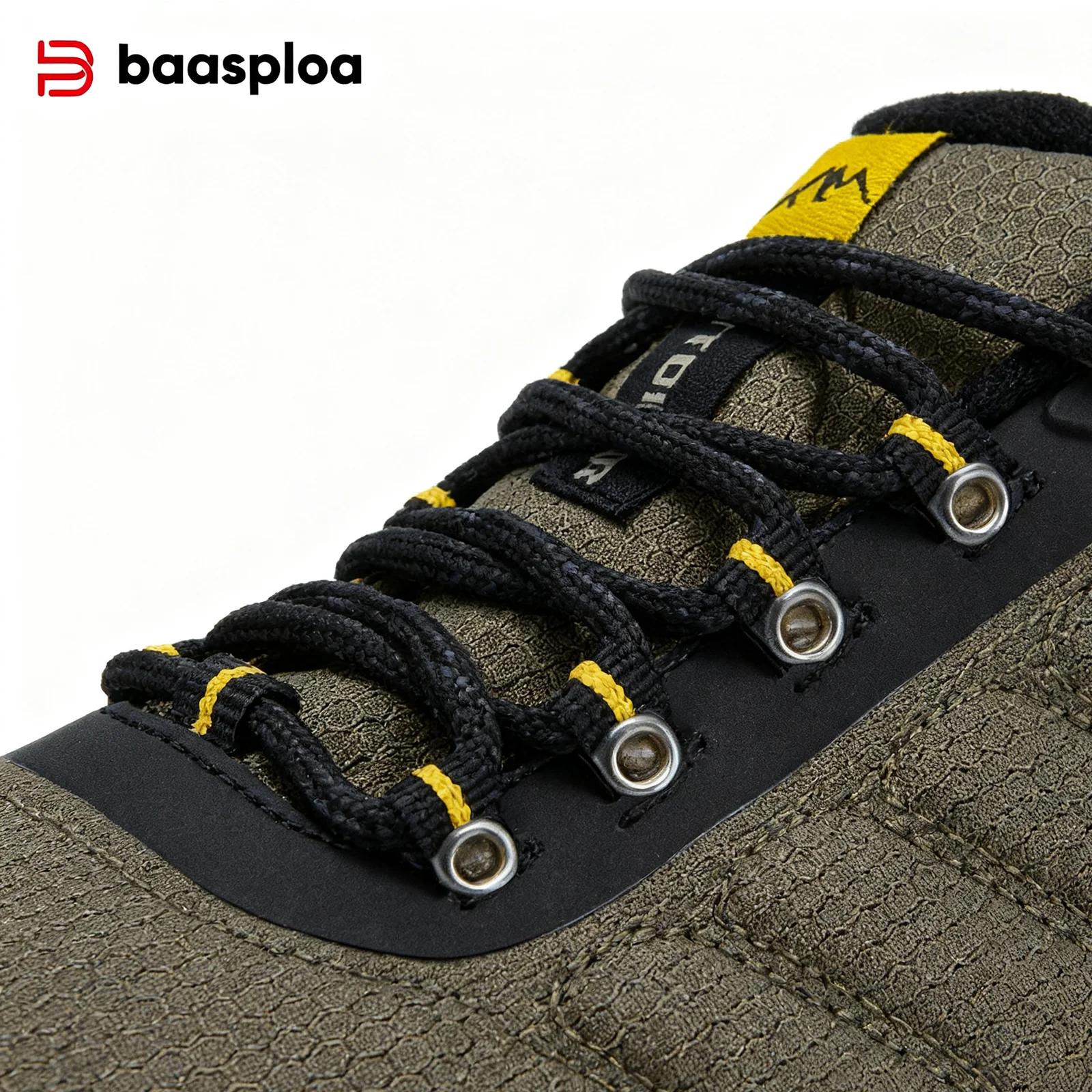 Baasploa chaussures de randonnée hommes escalade en plein air à lacets baskets mâle anti éclaboussur