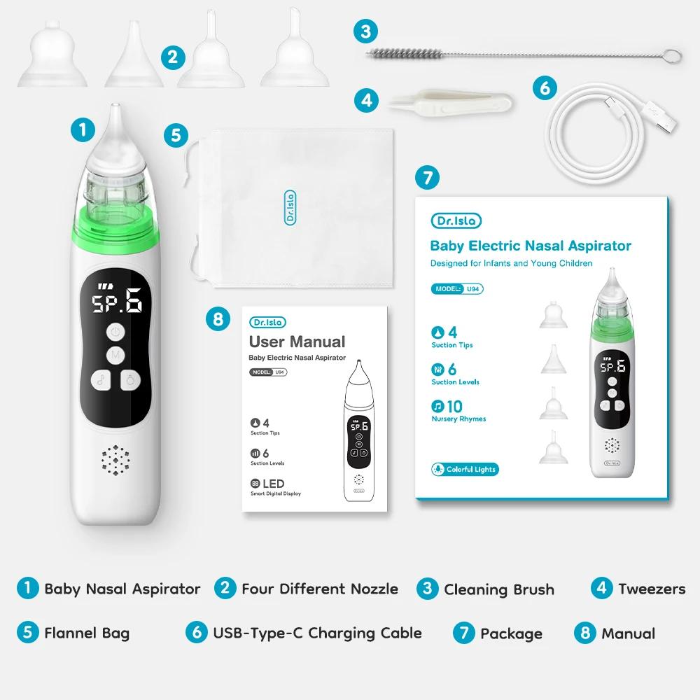 MAMIJOY – aspirateur Nasal électrique pour bébé, dispositif d'aspiration du nez avec embout en Silic