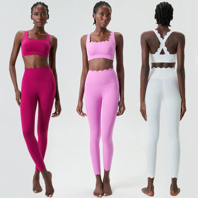 Costume de gymnastique deux pièces pour femmes - Yoga, fitness, respirant, slim fit