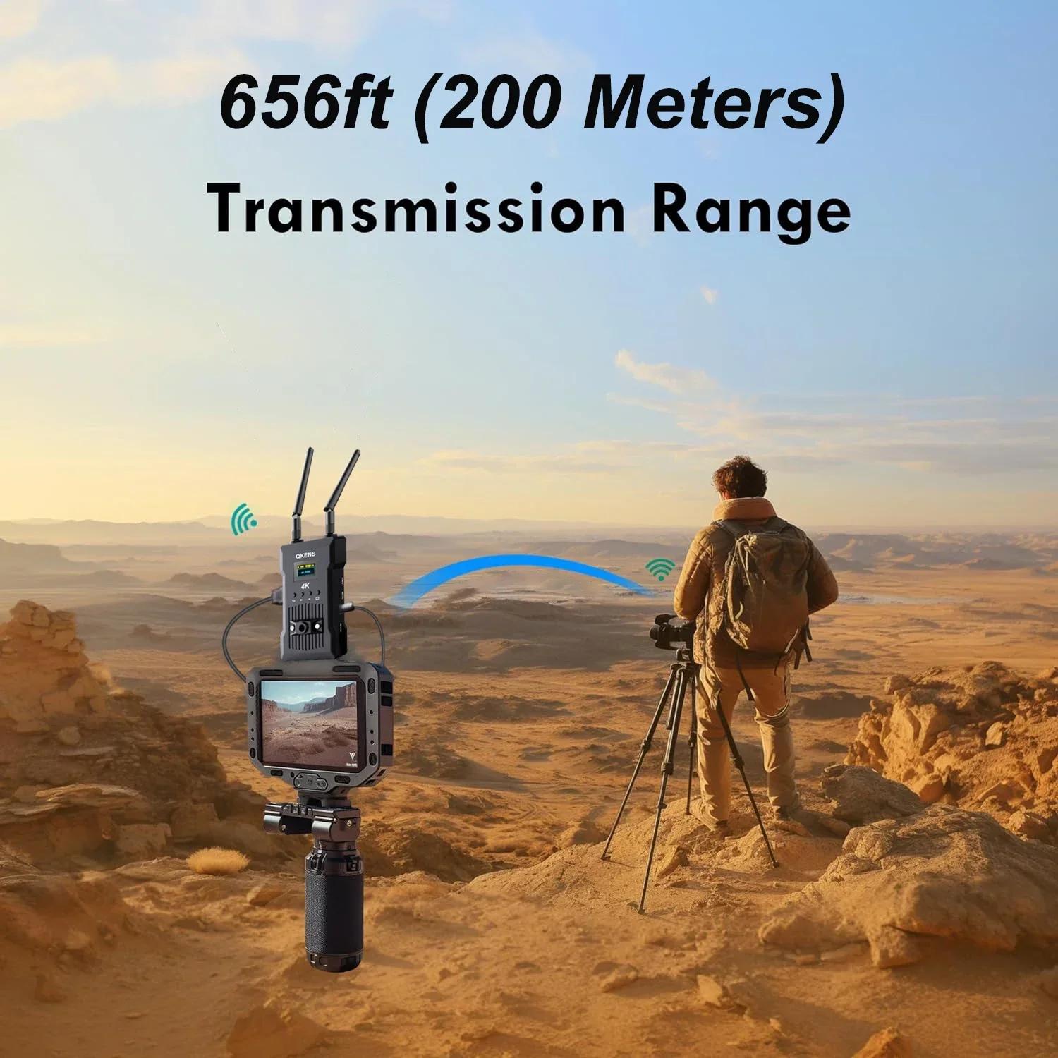 Extension vidéo sans fil HDMI 4K, 200m, transmetteur et récepteur, prise en charge de la batterie, v