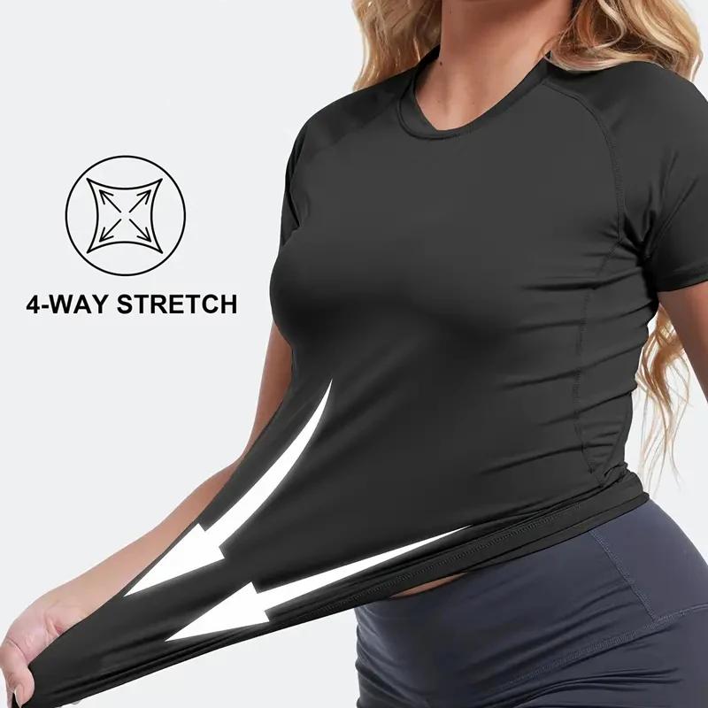 Chemise de Compression à manches courtes imprimé araignée pour femmes, T-Shirt d'athlétisme, de cour